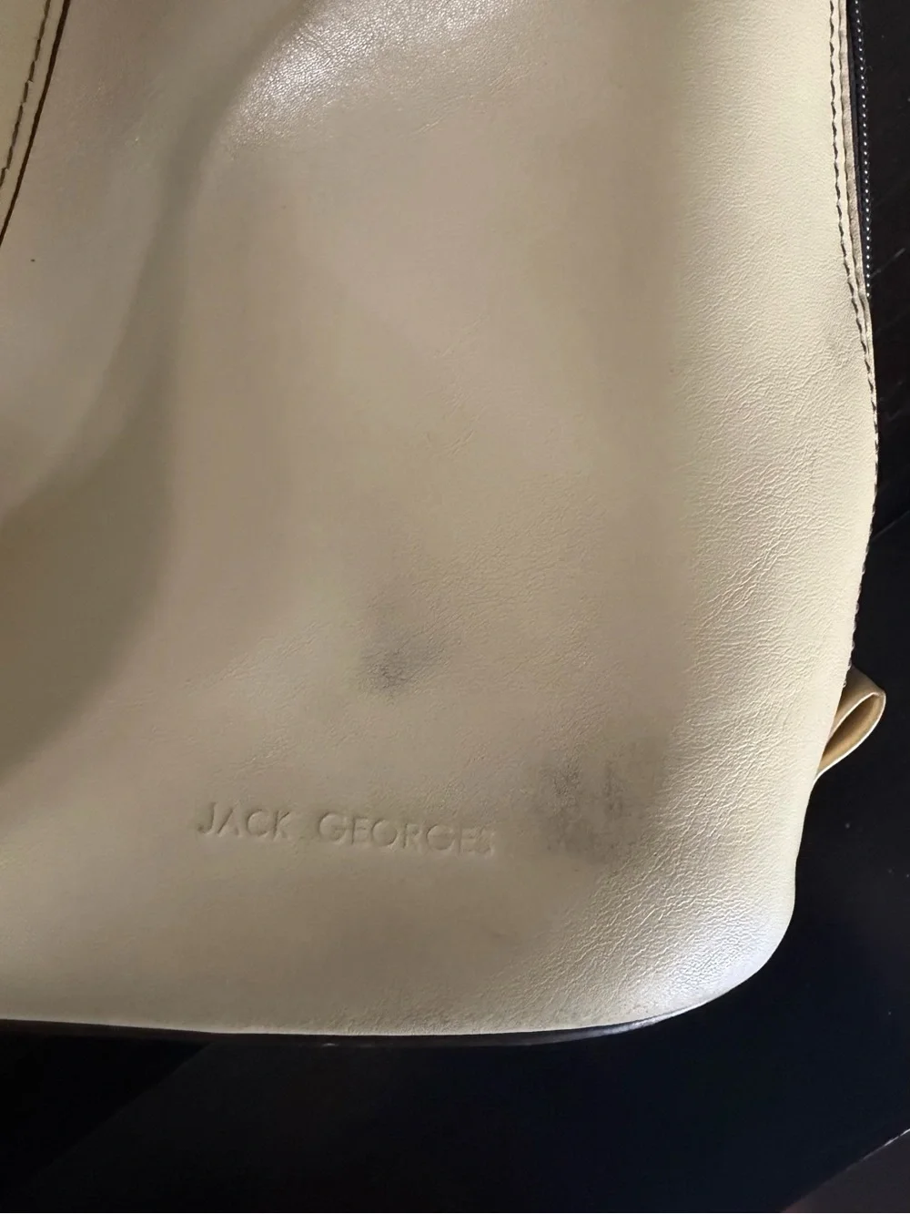 Vintage Jack Georges Milano Leather Laptop Tote Bag Buttercream Yellow